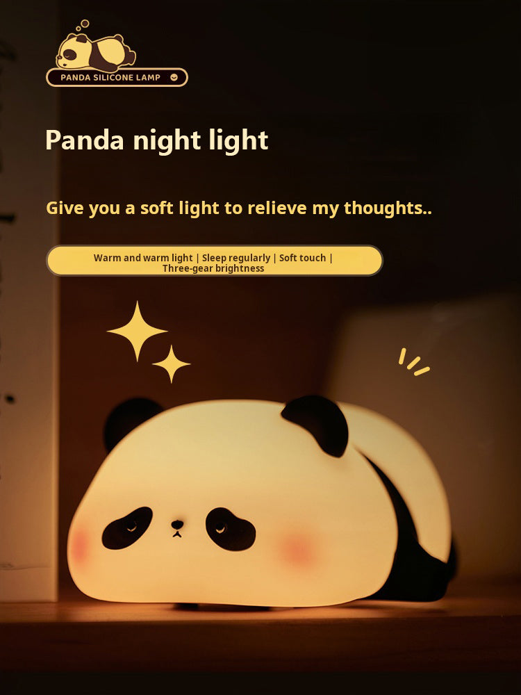 FUNKY LIGHTING, cute panda night light, night light for kids, rechargeable night light, diammable night light, decorative night light, silicone night light