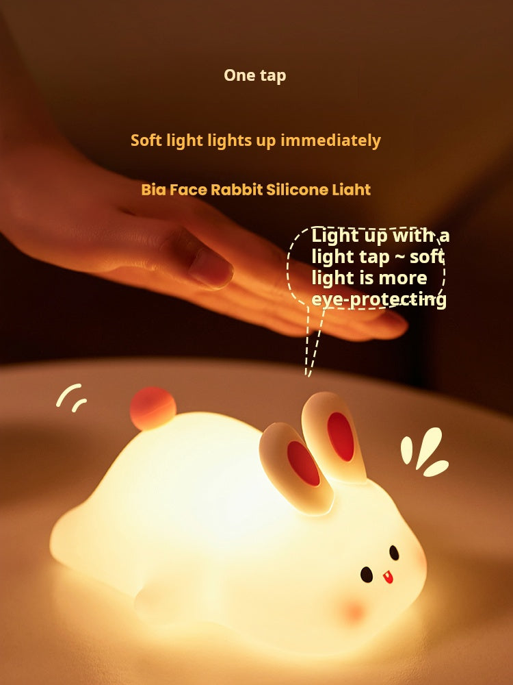 FUNKY LIGHTING, cute bunny night light, night light for kids, rechargeable night light, diammable night light, decorative night light, silicone night light