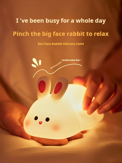 FUNKY LIGHTING, cute bunny night light, night light for kids, rechargeable night light, diammable night light, decorative night light, silicone night light