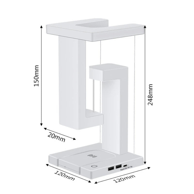 FUNKY LIGHTING, LED Anti-Gravity Levitating Lamp, Decorative Desk Lamp, Aesthetic Desk Lamp, Cool Desk Lamp, Cordless Desk Lamp, Unique Desk Lamp, Wireless Charging Desk Lamp, Modern Desk Lamp