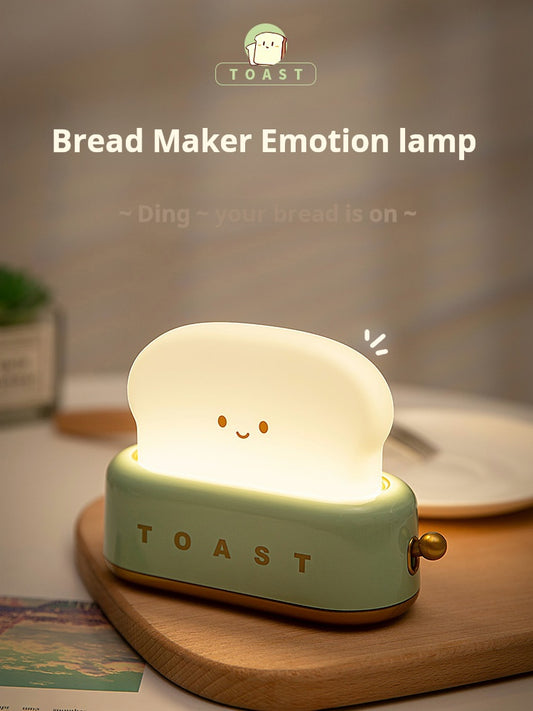 FUNKY LIGHTING, cute bread toast night light, night light for kids, rechargeable night light, diammable night light, decorative night light, silicone night light