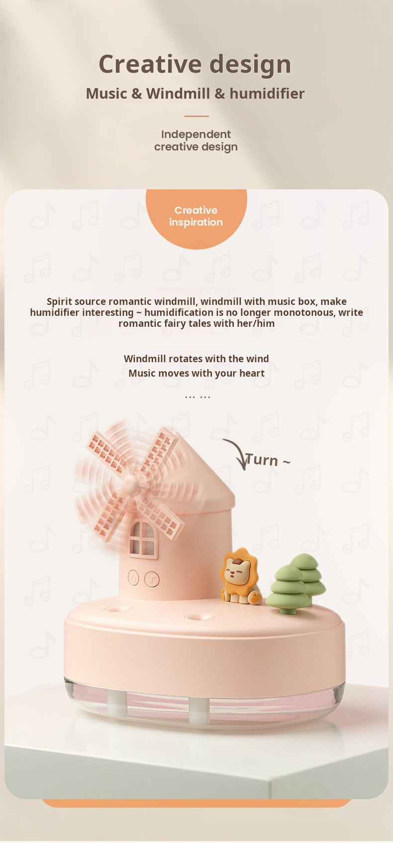 Music Windmill Night Light & Humidifier