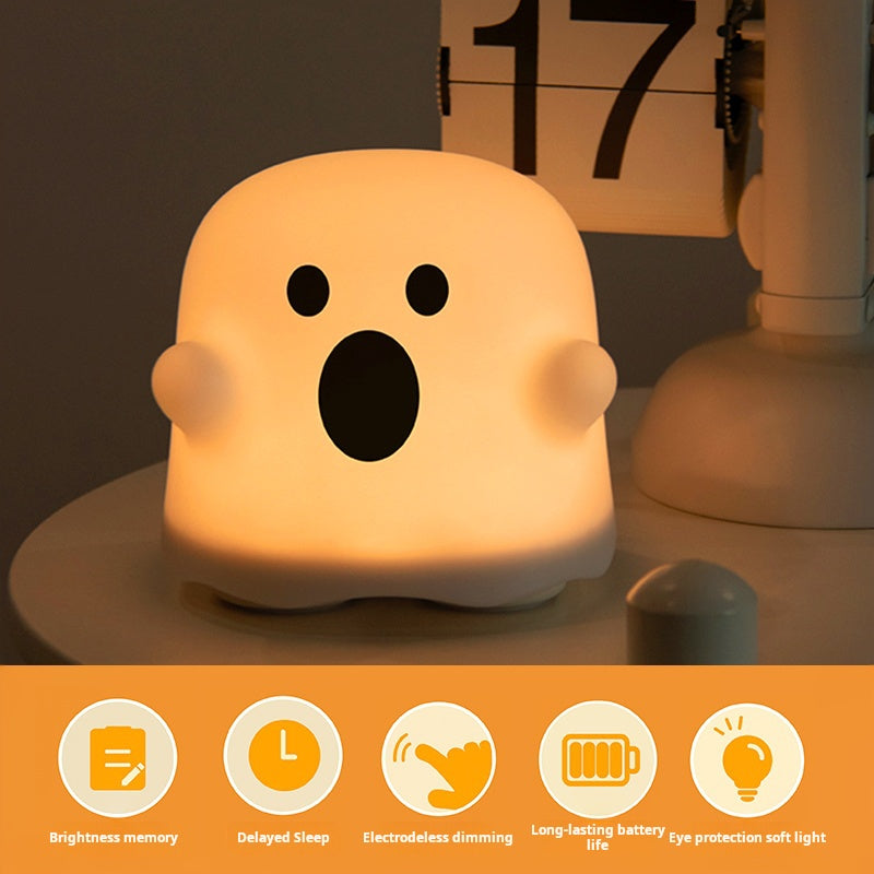 FUNKY LIGHTING, cute ghost night light, night light for kids, rechargeable night light, diammable night light, decorative night light, silicone night light