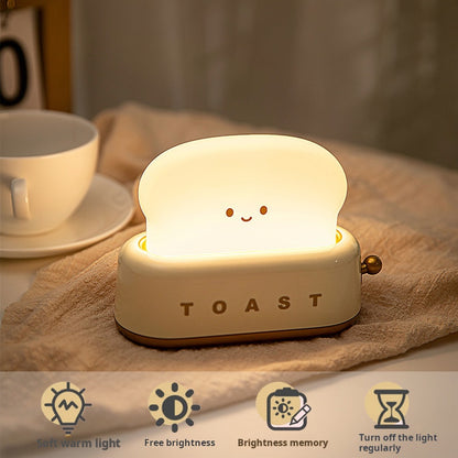 FUNKY LIGHTING, cute bread toast night light, night light for kids, rechargeable night light, diammable night light, decorative night light, silicone night light